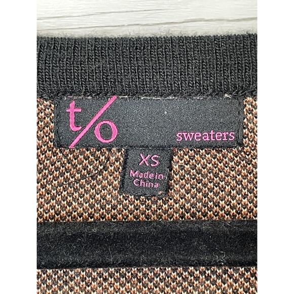 t/o Sweater Dress Womens XS Black Orange Beige Aztec Tribal Knit 3/4 Sleeve - Picture 6 of 10